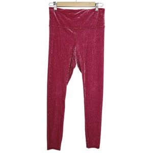 Athleta‎ Elation Velvet Tight High Rise Berry Red/Pink Leggings Soft Stretchy M